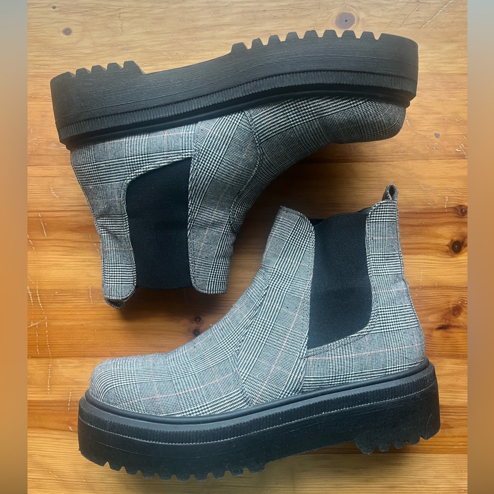 ASOS black and grey platform boots